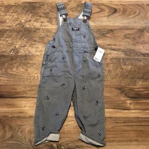 NWT Osh Kosh lined Dino overalls